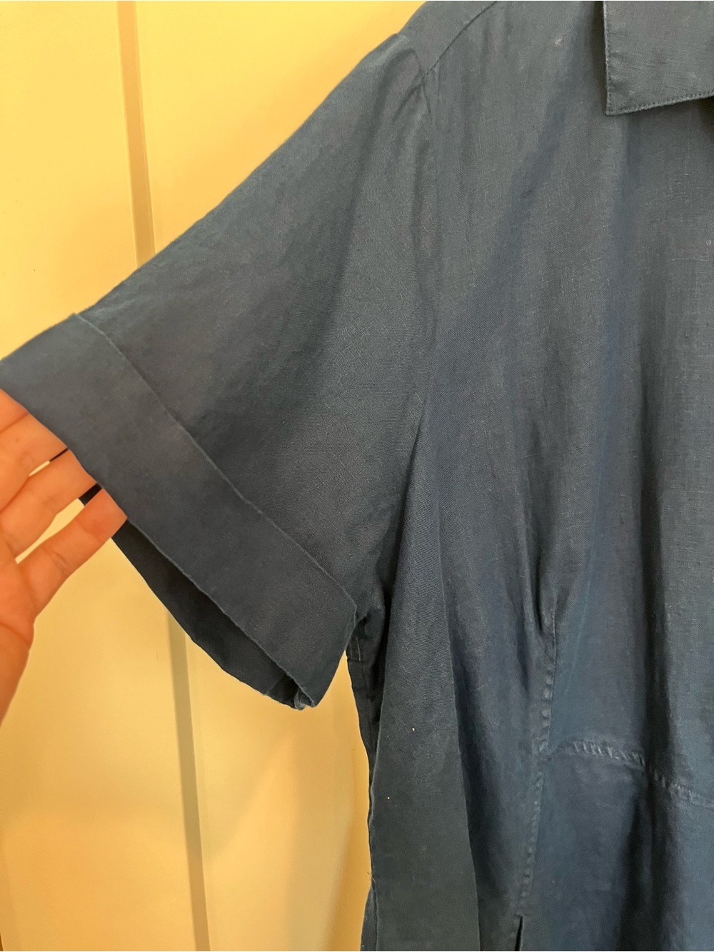 J. Jill Love Linen Shirt Dress Linen Navy Blue Resort Nautical Minimalist sz 2X - Picture 7 of 9